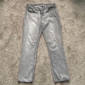Jennifer Lopez low-rise straight leg jeans, gray